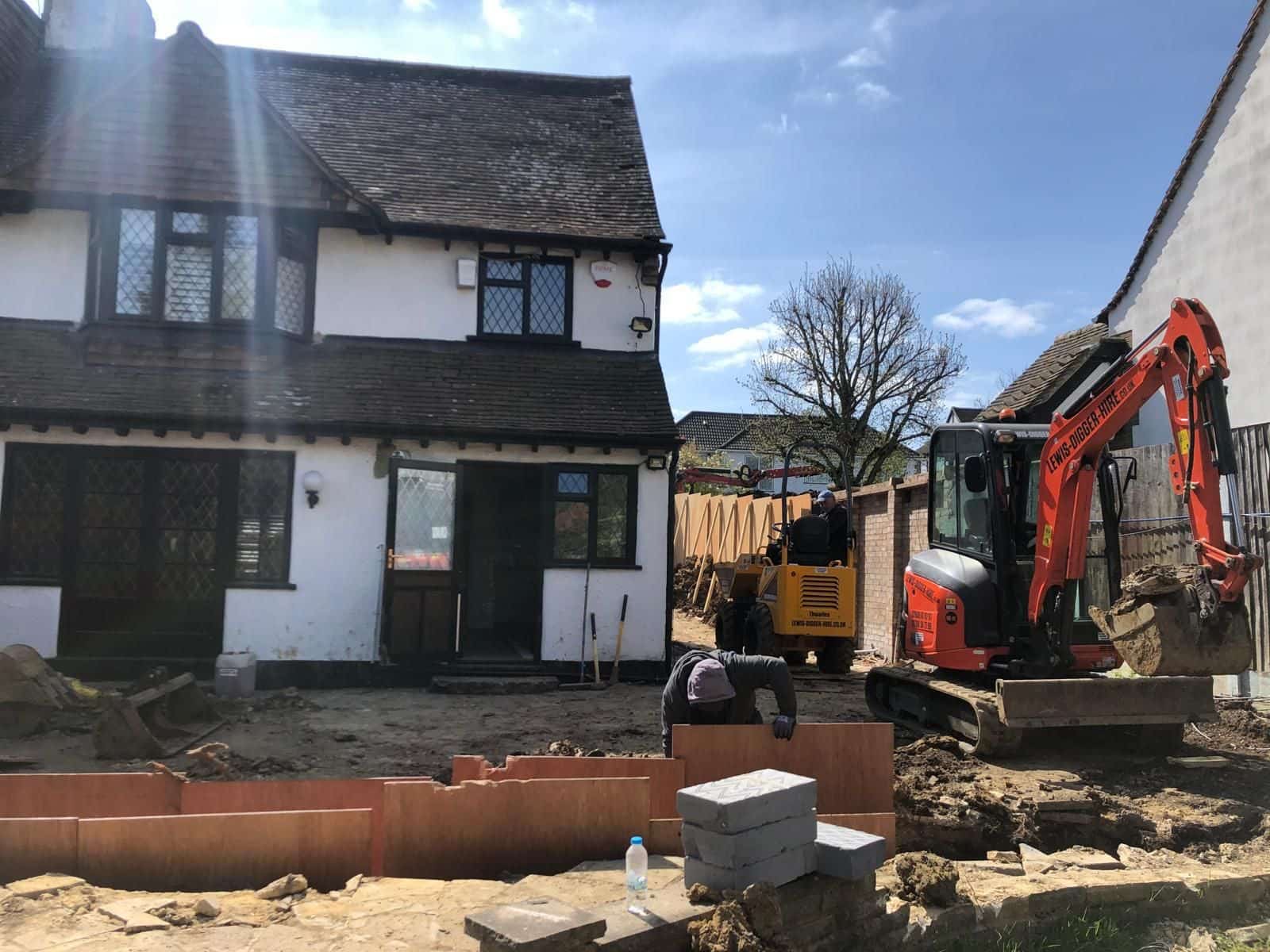 Digging out for the rear extension