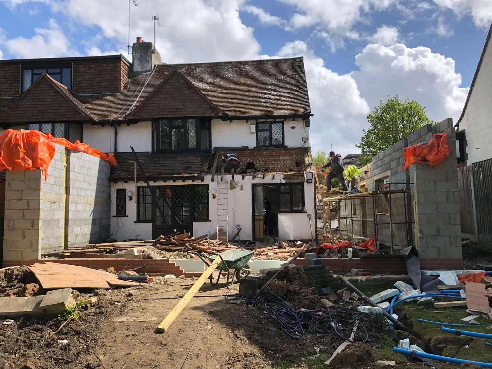 Ground-floor walls going up at the rear