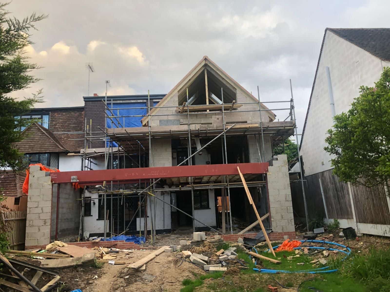 The rear extension rising to two storeys