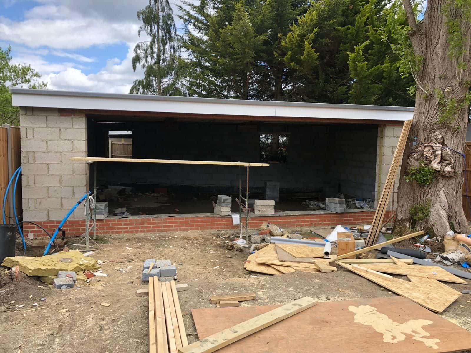 The garden building nearing completion