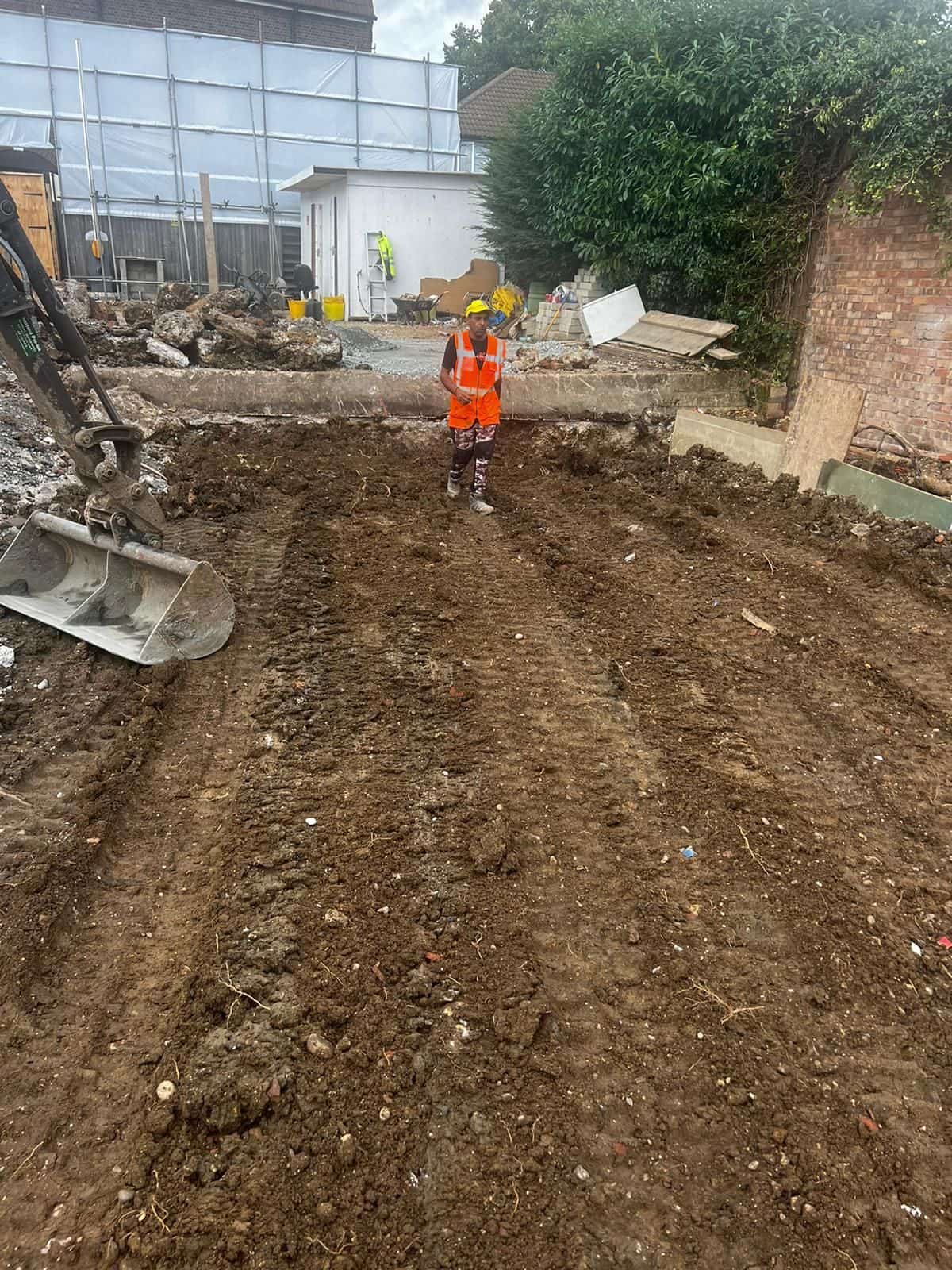 Groundworks on the cleared site