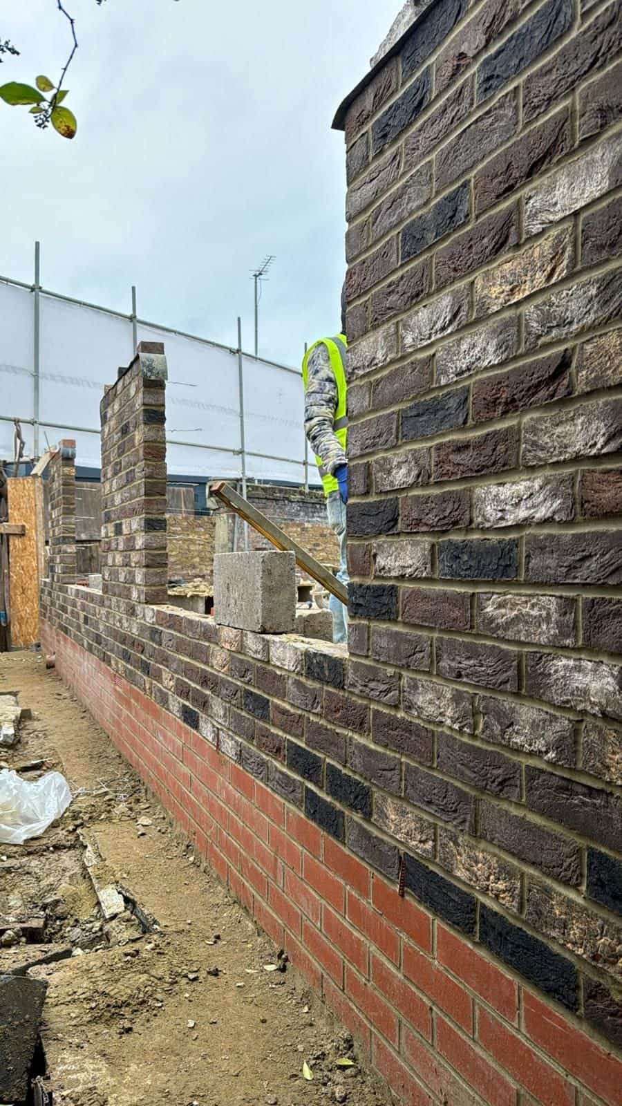 Brickwork rising on the new block
