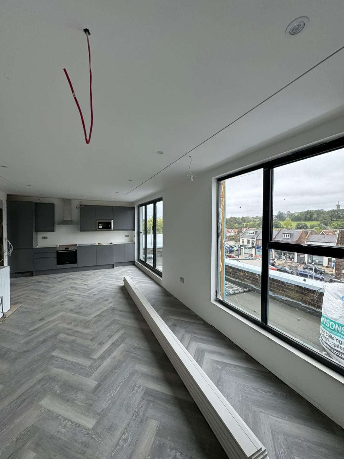 One of the two-bedroom flats during fit-out