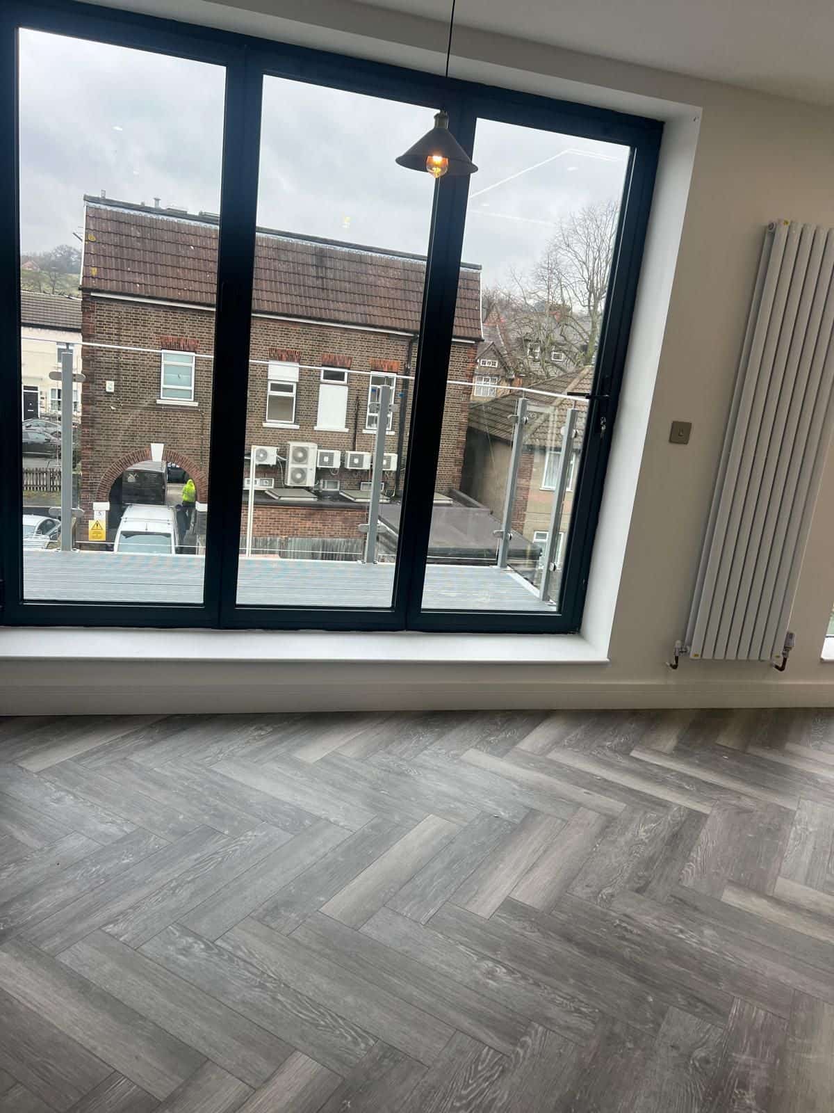 Full-height glazing in one of the flats