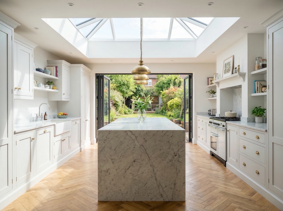 Completed house extension in Hornsey area
