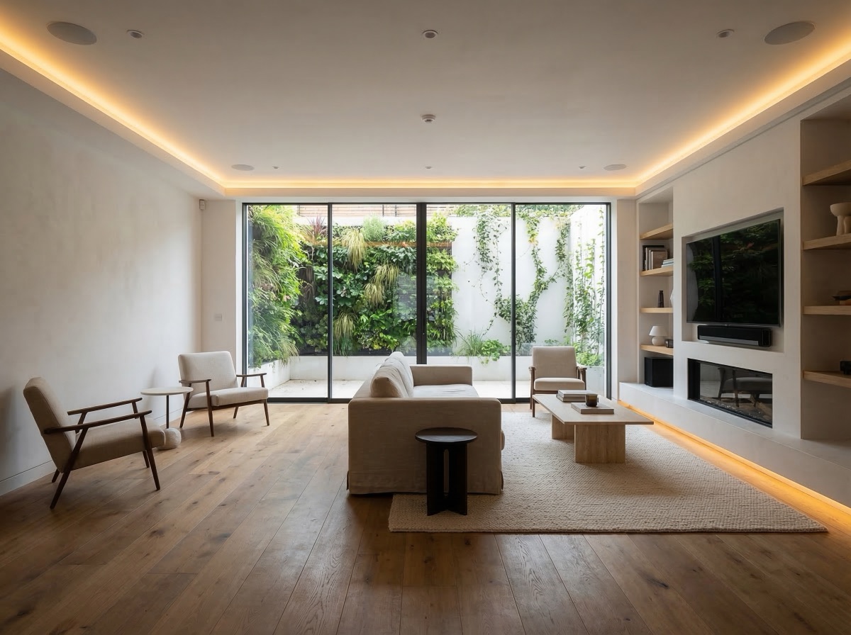 Completed house extension in Crouch End area