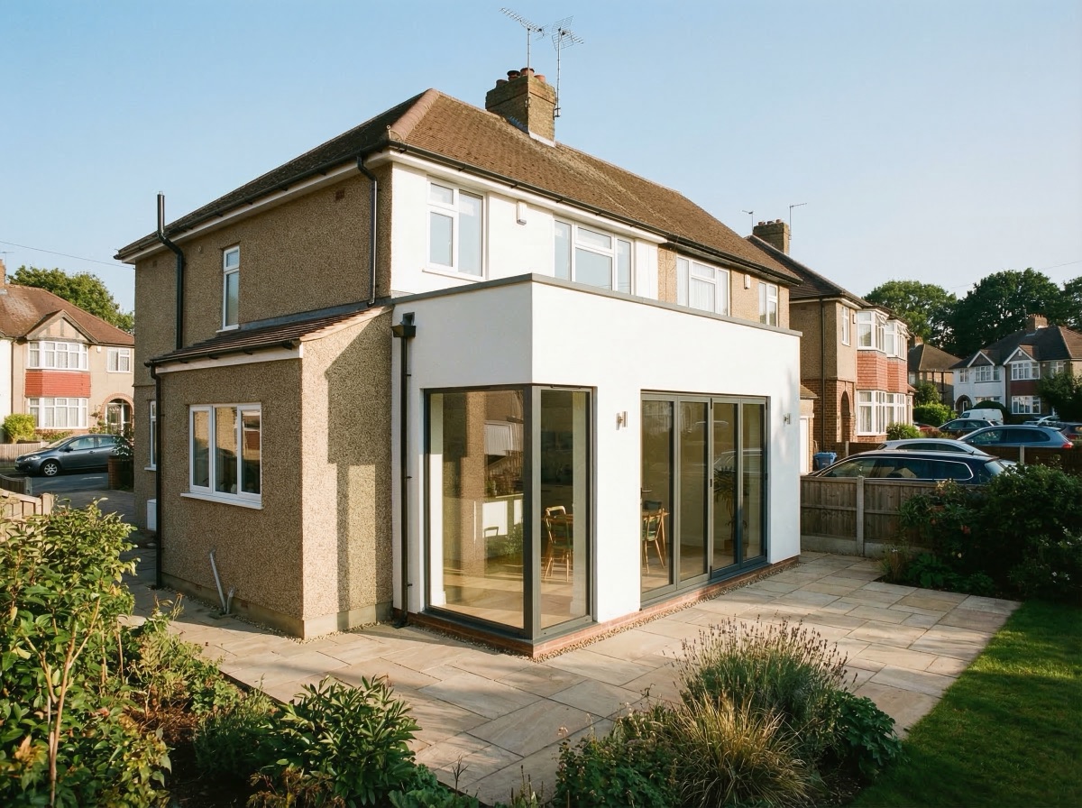Completed house extension in Finchley area