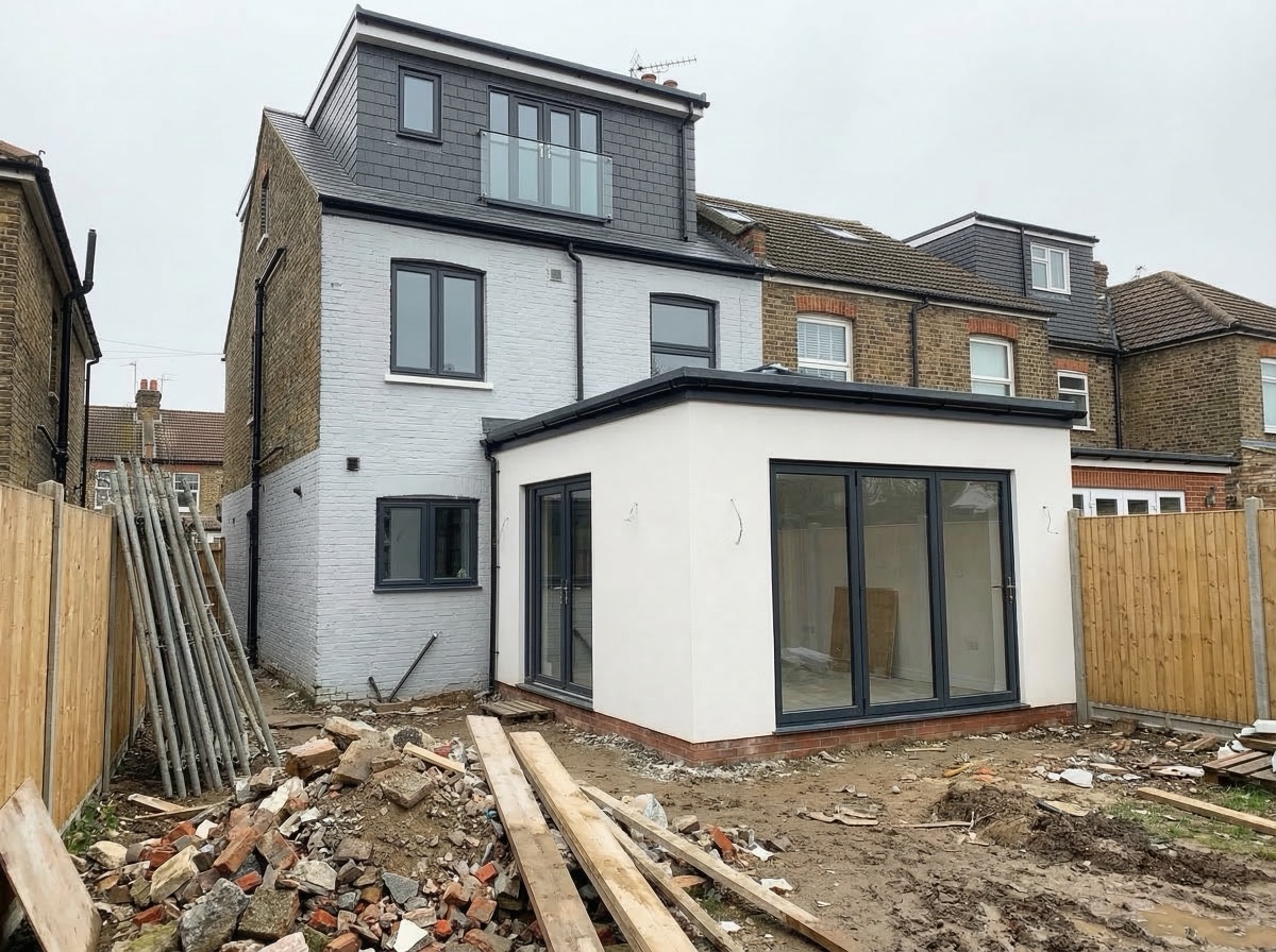 Completed house extension in Winchmore Hill area